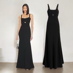CINQ A SEPT NWT LILIANE GOWN IN BLACK CORSET EFFECT CUT OUT BACK
